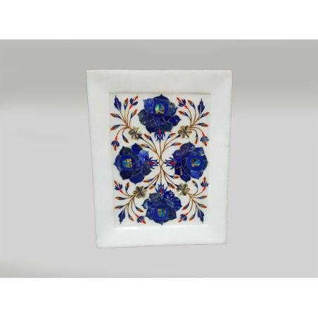 MARBLE TRAY  BLUE FLOWER