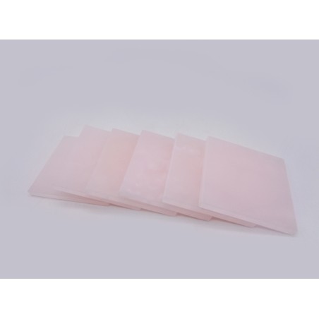 SET DA 6 SOTTOBICCHIERI IN QUARZO ROSA