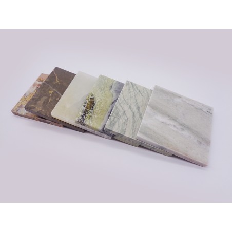 SET DA 6 SOTTOBICCHIERI IN MARMI VARI