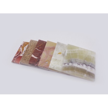 SET DA 6 SOTTOBICCHIERI IN MARMI MISTI