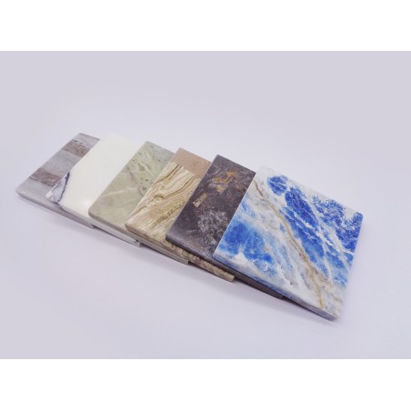 SET DA 6 SOTTOBICCHIERI IN MARMI VARI