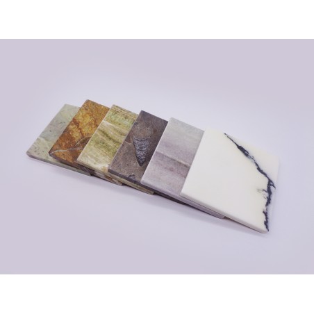 SET DA 6 SOTTOBICCHIERI IN MARMI VARI