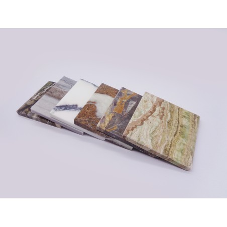 SET DA 6 SOTTOBICCHIERI IN MARMI VARI