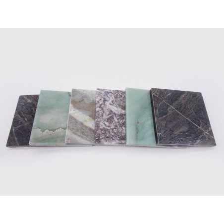 SET DA 6 SOTTOBICCHIERI IN MARMI MISTI