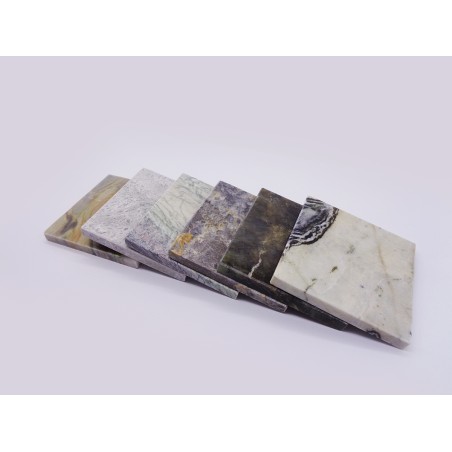 SET DA 6 SOTTOBICCHIERI IN MARMI VARI