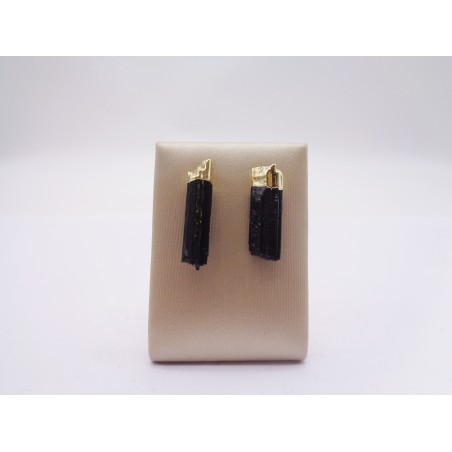 ORECCHINI IN TORMALINA NERA REALIZZATI A MANO SENZA L'USO DI NICHEL.