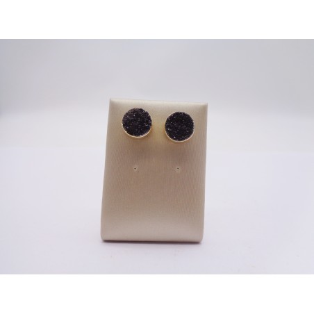 ORECCHINI CON DRUSA NERA. REALIZZATI A MANO SENZA L'USO DI NICHEL