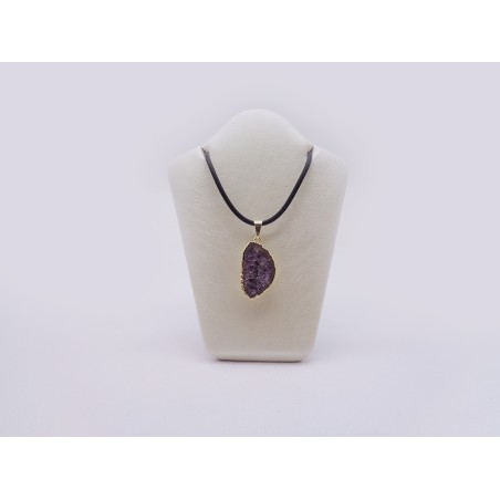 CIONDOLO PICCOLO FETTA DI AMETISTA NATURALE