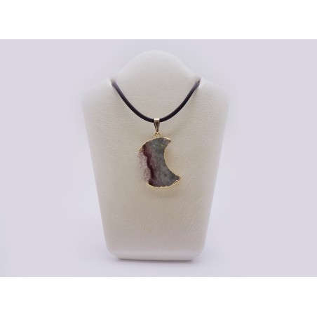 CIONDOLO LUNA IN AMETISTA STALATTITE