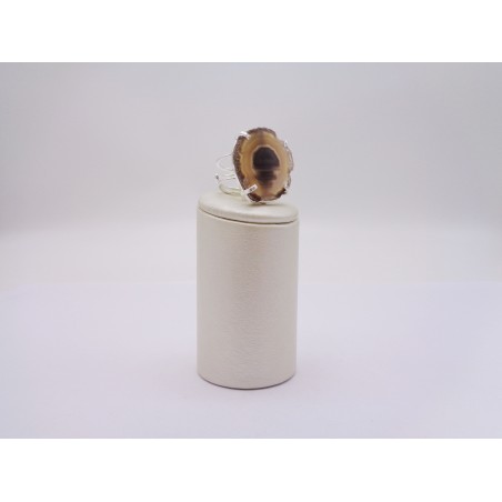 ANELLO CON FETTA DI AGATA NATURALE