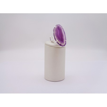 ANELLO CON FETTA DI AGATA VIOLA