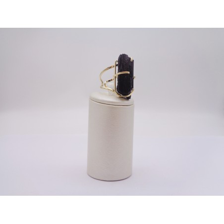 ANELLO CON TORMALINA NERA GREZZA