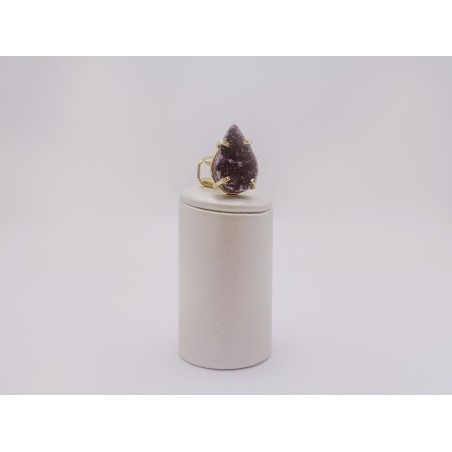 ANELLO GOCCIA DI DRUSA DI AGATA NATURALE