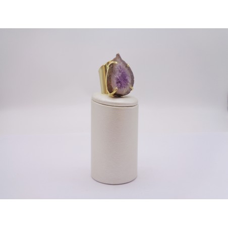FASCIA ANELLO CON FETTA DI AMETISTA