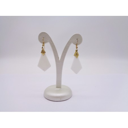 ORECCHINI DELTOIDE ONICE BIANCO