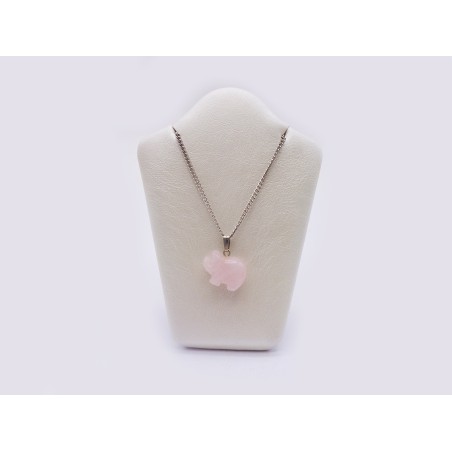 CIONDOLO MAIALINO QUARZO ROSA