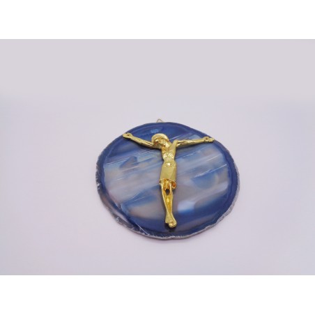 FETTA DI AGATA BLU GESU' GRANDE