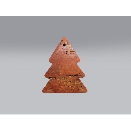 DECORAZIONE NATALIZIA-ALBERELLO IN TRAVERTINO ROSSO