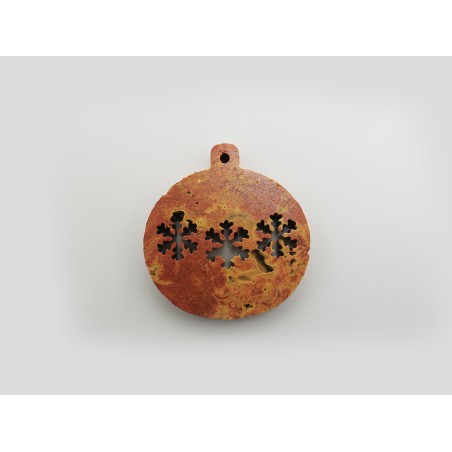 PALLINA DI NATALE TRAVERTINO ROSSO