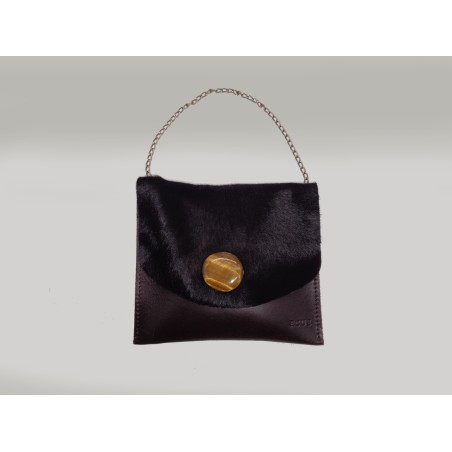BORSA IN PELLE CON OCCHIO DI TIGRE