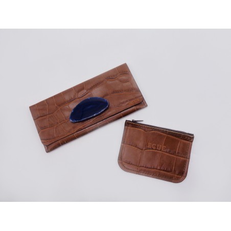 PORTAFOGLIO CON AGATA BLU