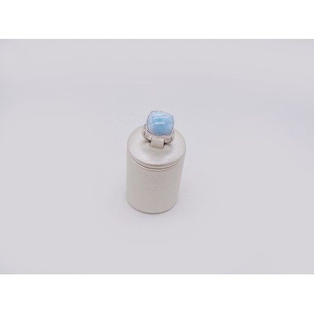 ANELLO CON PIETRA NATURALE LARIMAR SU MONTATURA IN ARGENTO
