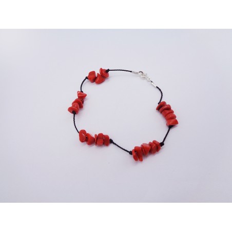 BRACCIALE CON CHIPS DI CORALLO ROSSO
