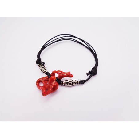 BRACCIALE CON CIONDOLO DI CORALLO ROSSO