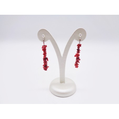 ORECCHINI CON CHIP DI CORALLO ROSSO
