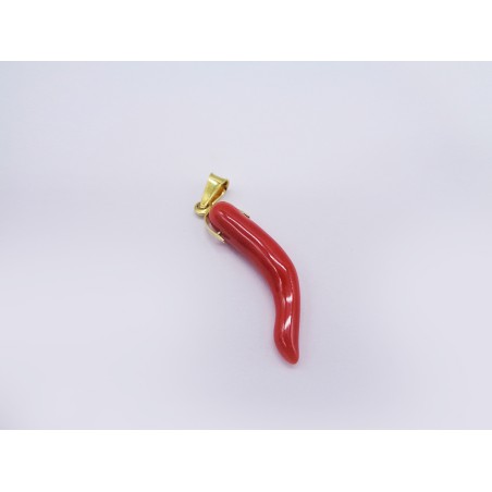 CIONDOLO CORNO IN CORALLO ROSSO
