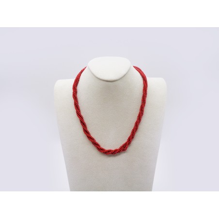 COLLANA TRE FILI DI CORALLO ROSSO