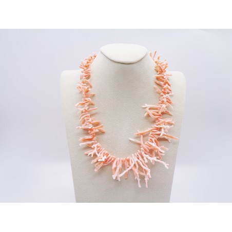 COLLANA DI RAMI IN CORALLO ROSSA CON CHIUSURA IN ARGENTO