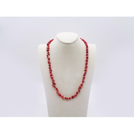 COLLANA IN CORALLO ROSSO CON CHIUSURA DORATA