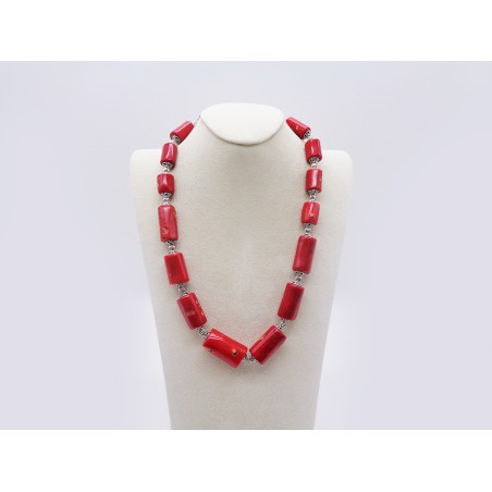 COLLANA DI CORALLO ROSSO CON CHIUSURA IN ARGENTO