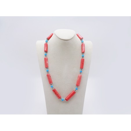 COLLANA DI TURCHESE E CORALLO