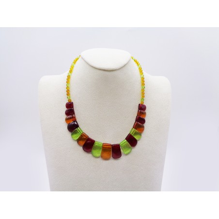 COLLANA CORTA IN MIX DI AMBRA