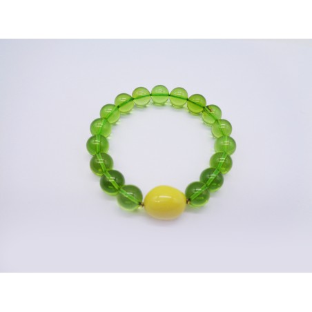 BRACCIALE ELASTICO IN AMBRA VERDE