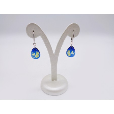 ORECCHINI IN AMBRA BLU