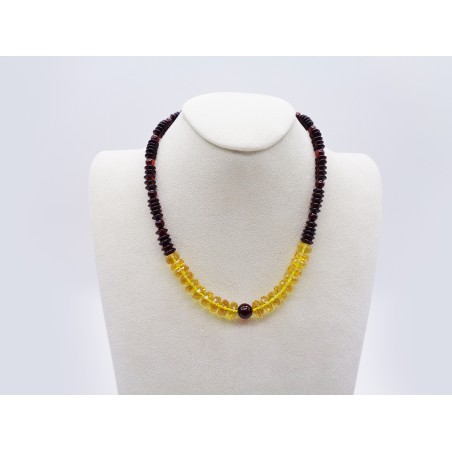 COLLANA IN AMBRA GIALLA E ROSSA