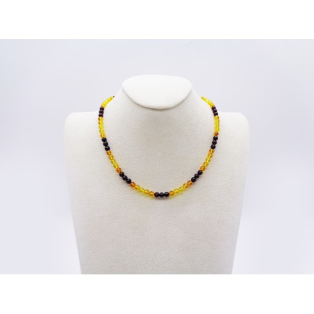 COLLANA IN AMBRA GIALLA E ROSSA