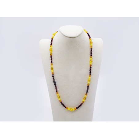 COLLANA IN AMBRA GIALLA E ROSSA