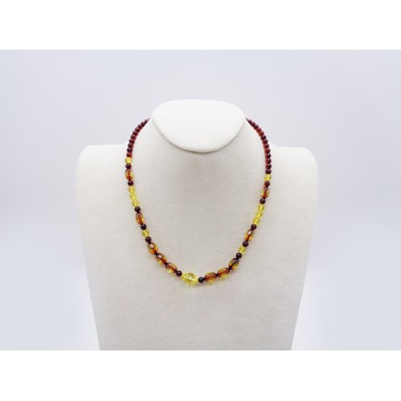 COLLANA IN AMBRA ROSSA E GIALLA
