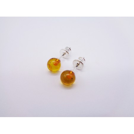 ORECCHINI A SFERA IN AMBRA