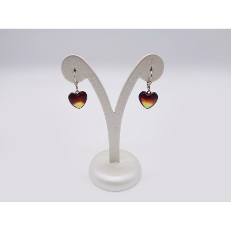 ORECCHINI CUORE IN AMBRA