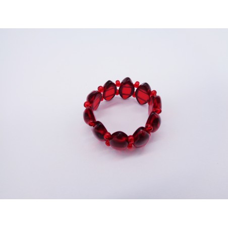 ANELLO ELASTICO IN AMBRA ROSSA