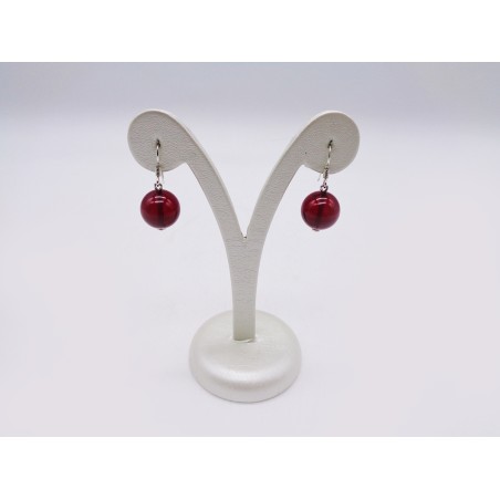 ORECCHINI IN AMBRA ROSSA