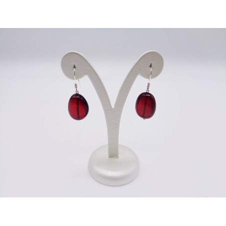 ORECCHINI IN AMBRA ROSSA