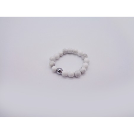 ANELLO ELASTICO IN HOWLITE BIANCA