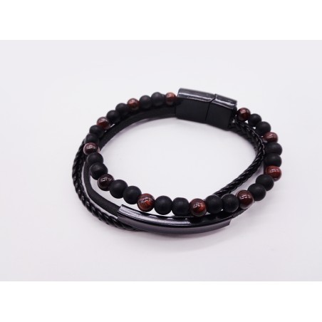 BRACCIALE PELLE E OCCHIO DI BUE