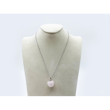 COLLANA CON CIONDOLO IN QUARZO ROSA